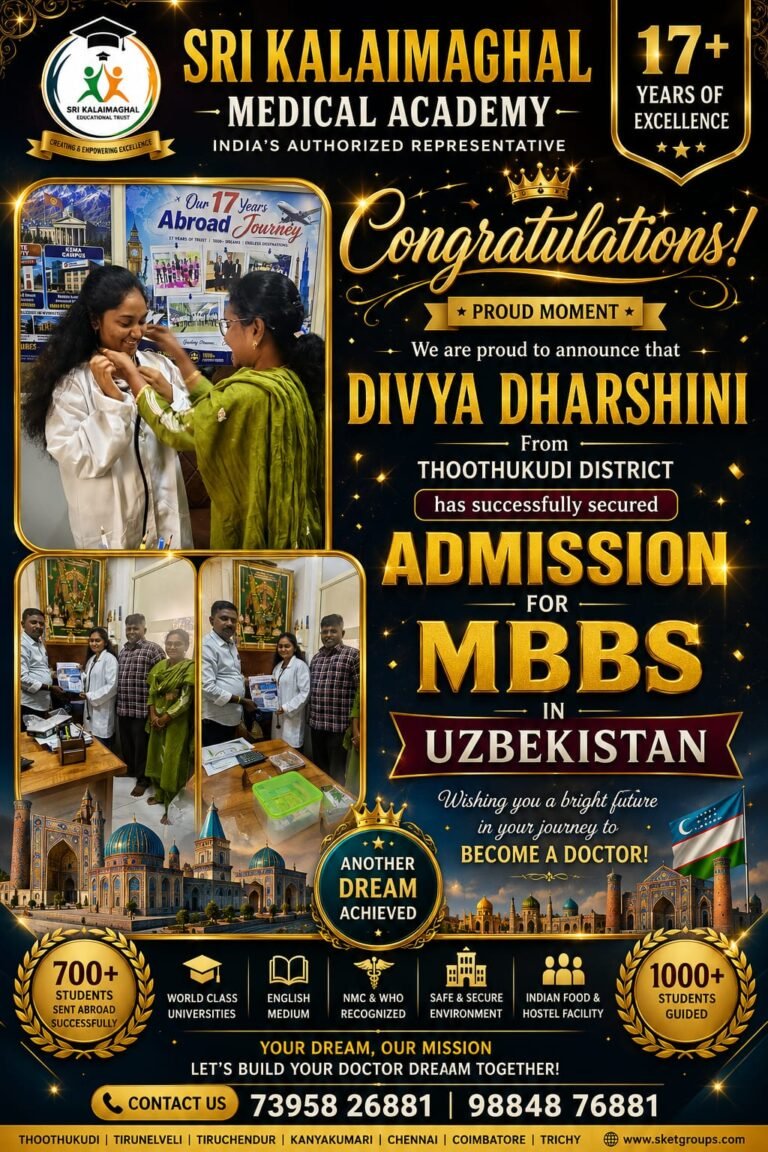 MBBS abroad admission student receiving medical university admission letter