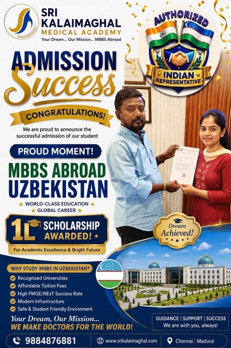 Overseas MBBS admission student with university admission confirmation